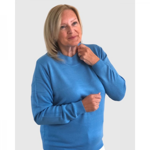 Pure and Natural  Sky Blue Turtle Neck Jumper